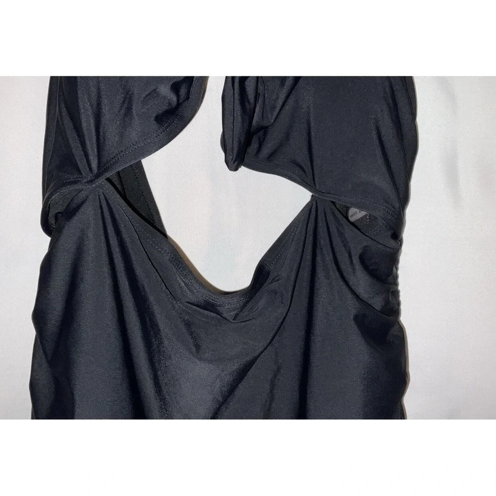 NWT Women's Tempt Me Tummy Control High‎ Waist 1 Piece Cutout Swimsuit Black 22W